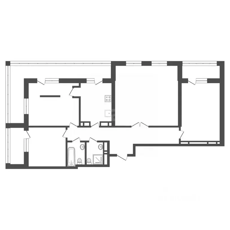 3-к кв. Амурская область, Благовещенск ул. Богдана Хмельницкого, 6 ... - Фото 1