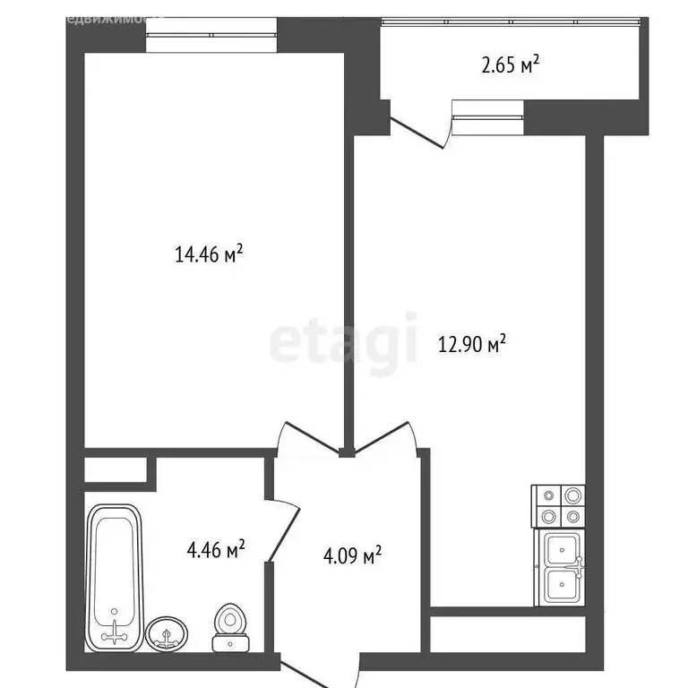 1-комнатная квартира: Кудрово, Европейский проспект, 13к1 (37.5 м) - Фото 1