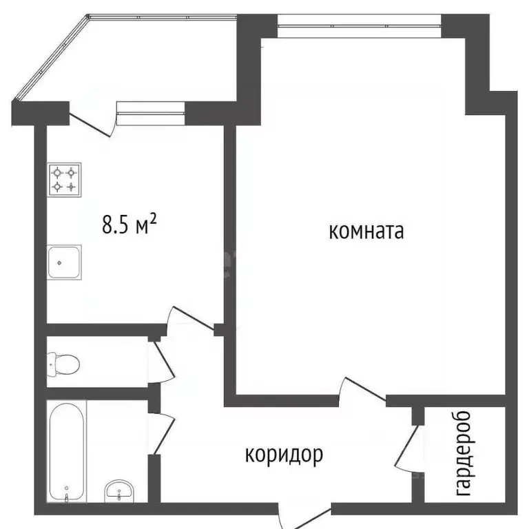 1-к кв. Ханты-Мансийский АО, Сургут Югорская ул., 5/2 (44.6 м) - Фото 0