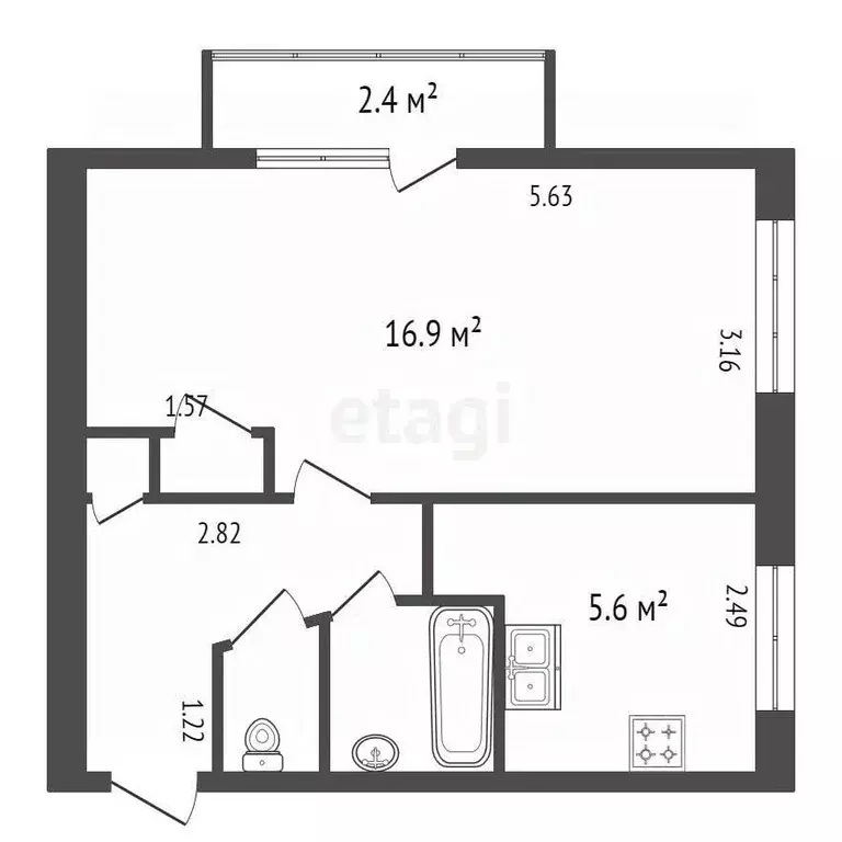 1-к кв. Санкт-Петербург Бассейная ул., 67 (31.4 м) - Фото 1