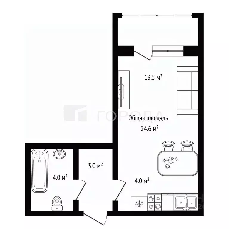 Студия Новосибирская область, Новосибирск ул. Николая Островского, ... - Фото 2