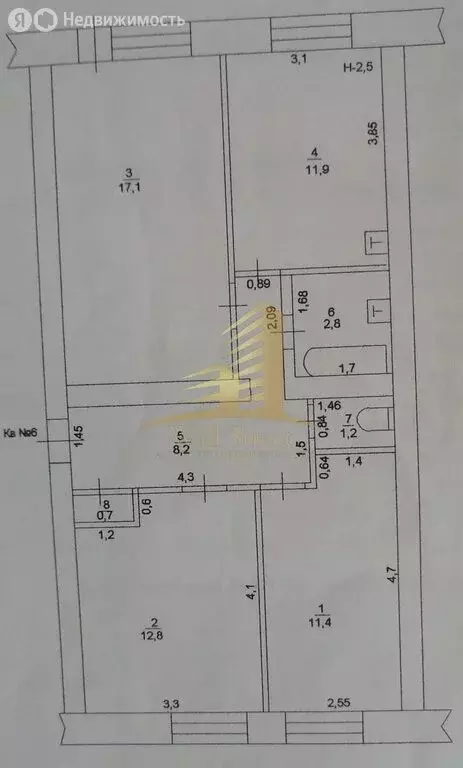 3-комнатная квартира: Черепаново, улица Богдана Хмельницкого, 19 (66.1 ... - Фото 2