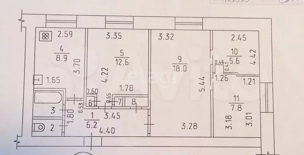 3-к. квартира, 65 м, 4/9 эт. - Фото 0