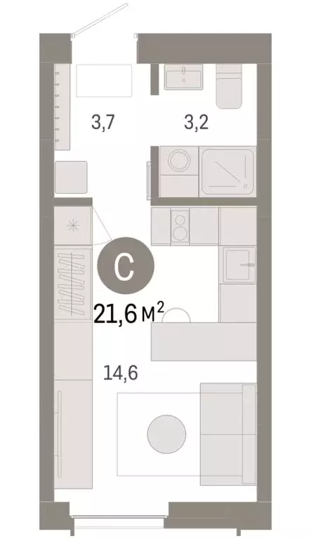 Квартира-студия: Новосибирск, Большевистская улица, 66 (21.55 м) - Фото 2
