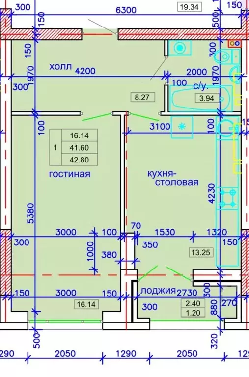 1-к кв. Северная Осетия, Владикавказ ул. Зураба Магкаева, 6 (44.0 м) - Фото 0
