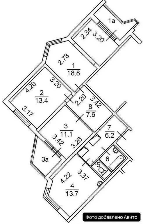 3-комнатная квартира: Москва, Электролитный проезд, 16к1 (77 м) - Фото 2