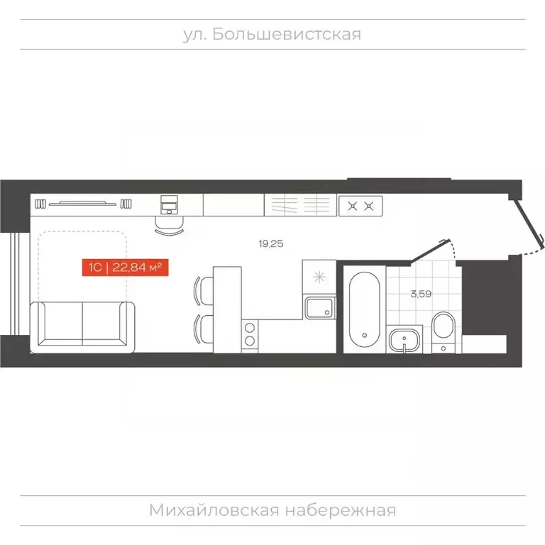 1-к кв. Новосибирская область, Новосибирск Большевистская ул., 14 ... - Фото 0