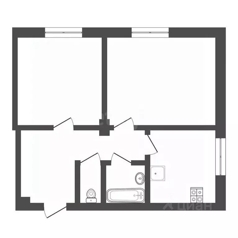 2-к кв. Кемеровская область, Юрга Московская ул., 35 (51.8 м) - Фото 2