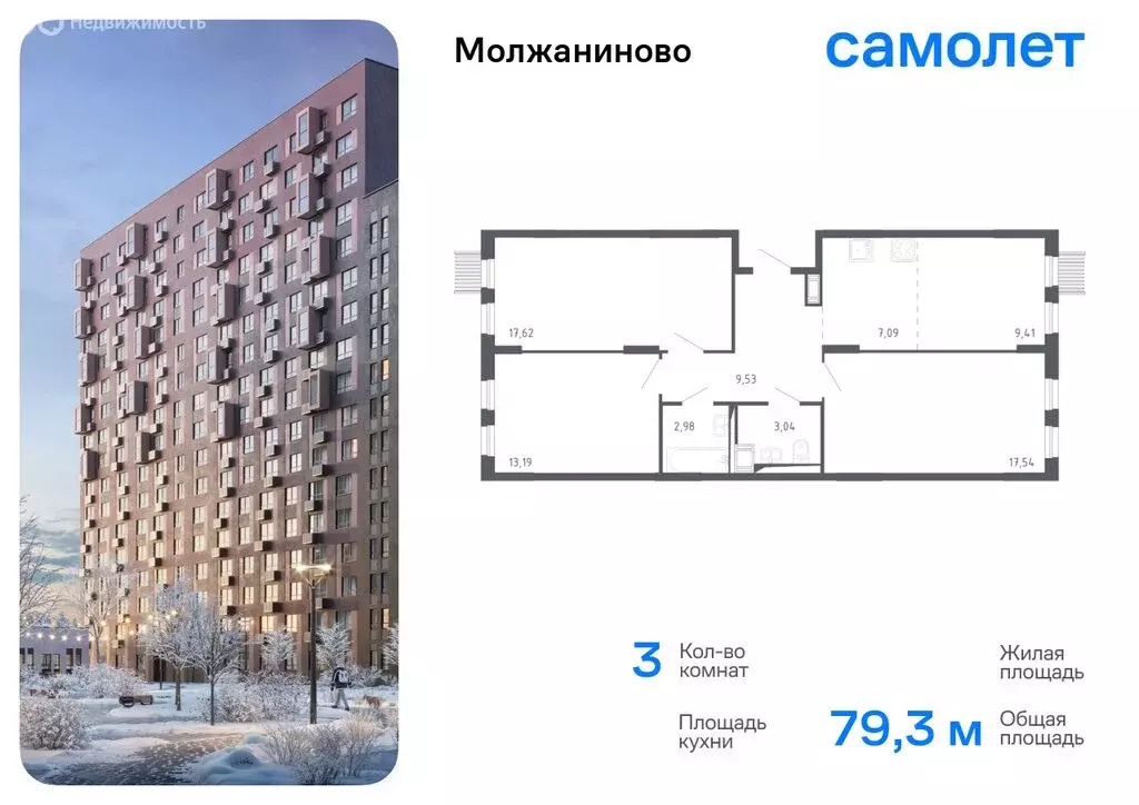 1-комнатная квартира: Москва, жилой комплекс Молжаниново (34.62 м) - Фото 0