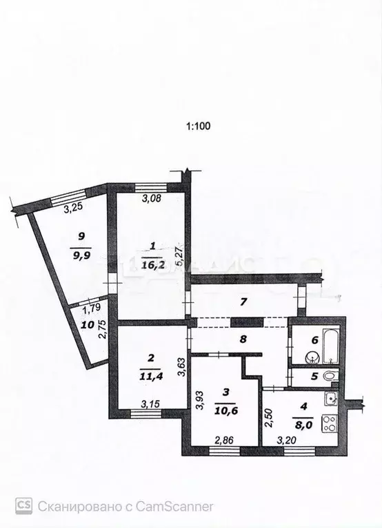 4-к. квартира, 74,2 м, 5/5 эт. - Фото 0