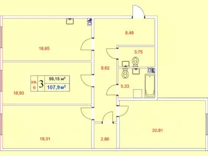 3-к кв. Ленинградская область, Гатчина пер. Банный, 3 (107.9 м) - Фото 0