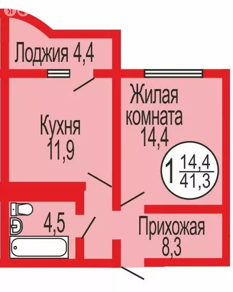 1-комнатная квартира: Оренбург, Уральская улица, 2/24 (42 м) - Фото 1