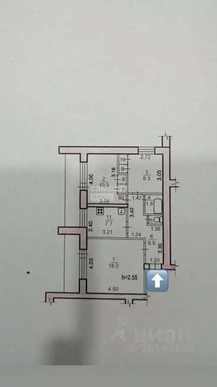 3-к кв. Хабаровский край, Хабаровск ул. Карла Маркса, 82 (58.0 м) - Фото 1