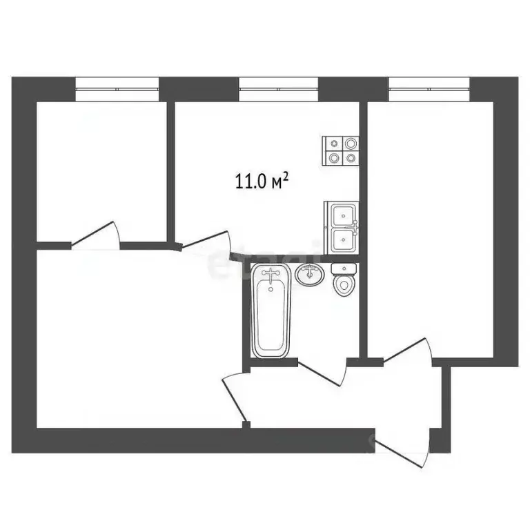 3-к кв. Мордовия, Саранск ул. Пржевальского, 30 (39.7 м) - Фото 2