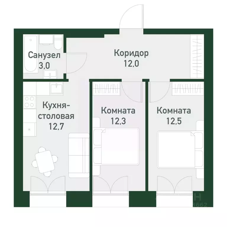 2-к кв. Свердловская область, Екатеринбург Твоя Привилегия жилой ... - Фото 0