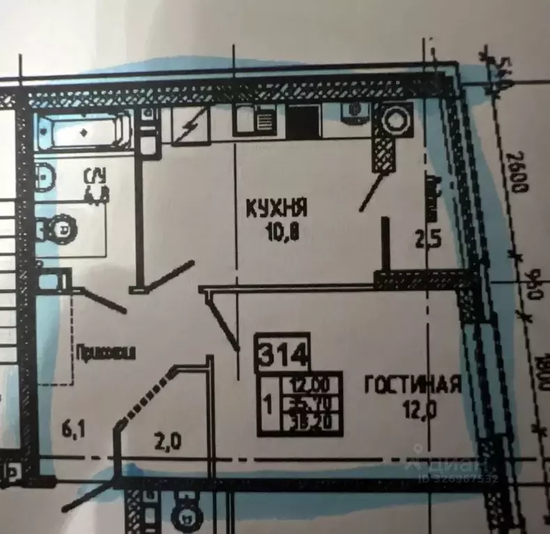 1-к кв. Ставропольский край, Ставрополь просп. Российский, 12к2 (38.0 ... - Фото 0