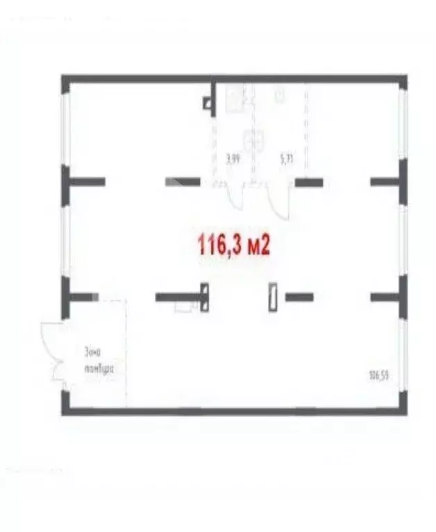 Торговая площадь в Москва ул. Любучанская, 1 (116 м) - Фото 2