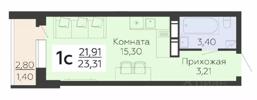 1-к кв. Воронежская область, Воронеж Шилово мкр, ул. Теплоэнергетиков, ... - Фото 0