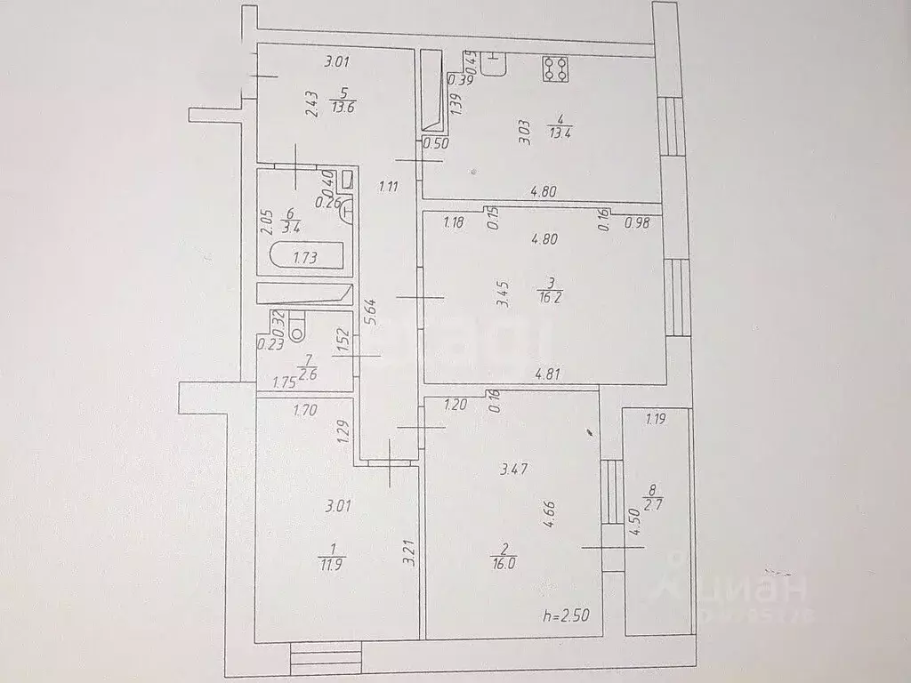 3-к кв. Татарстан, Казань ул. Тансык, 13А (77.1 м) - Фото 2