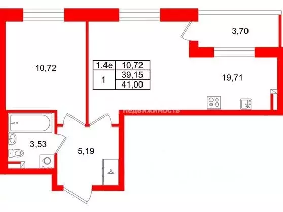 1-к кв. Санкт-Петербург Пулковское ш., 109к3 (39.15 м) - Фото 1