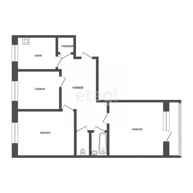 3-к кв. Курганская область, Курган Заозерный жилрайон, 1-й мкр, 25А ... - Фото 2