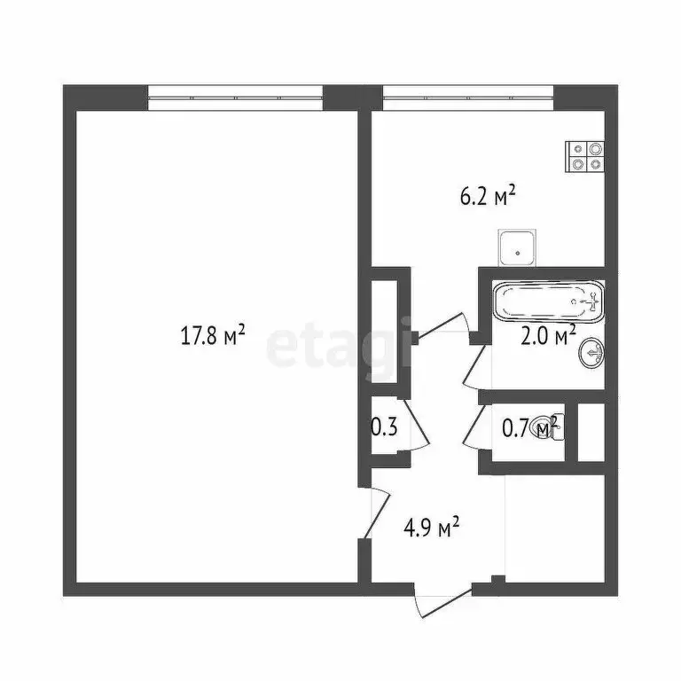 1-комнатная квартира: Санкт-Петербург, улица Стойкости, 18к1 (30.3 м) - Фото 2