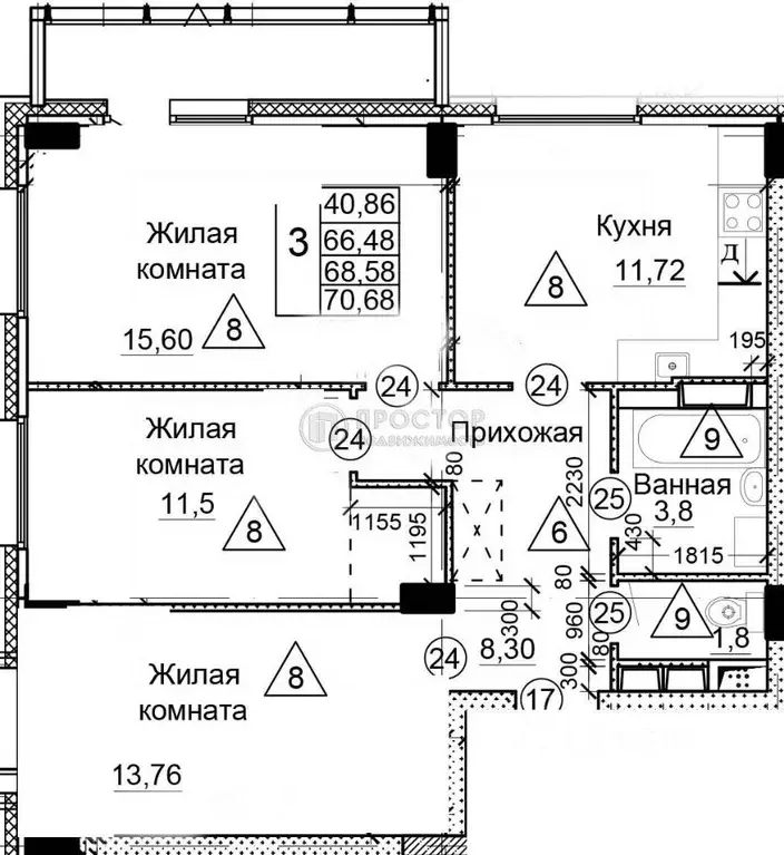 3-к кв. Московская область, Солнечногорск городской округ, Голубое пгт ... - Фото 1