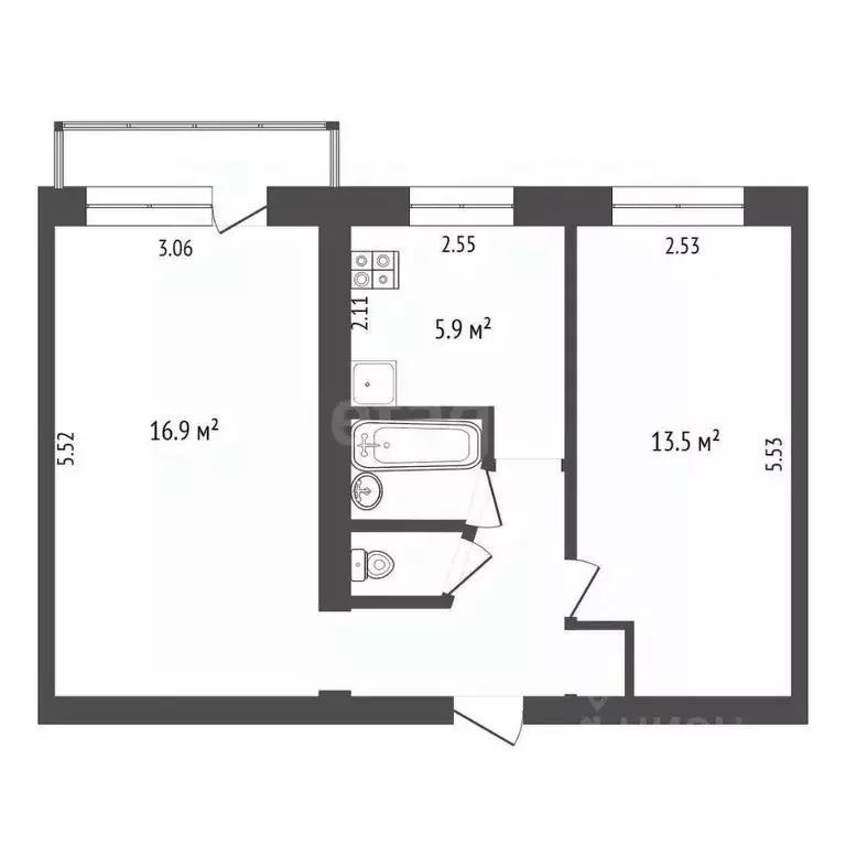 2-к кв. Владимирская область, Петушки ул. Строителей, 14 (44.3 м) - Фото 1