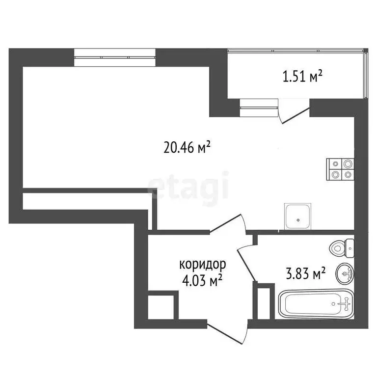 Квартира-студия: Ярославль, Дядьковская улица, 48 (29.83 м) - Фото 1