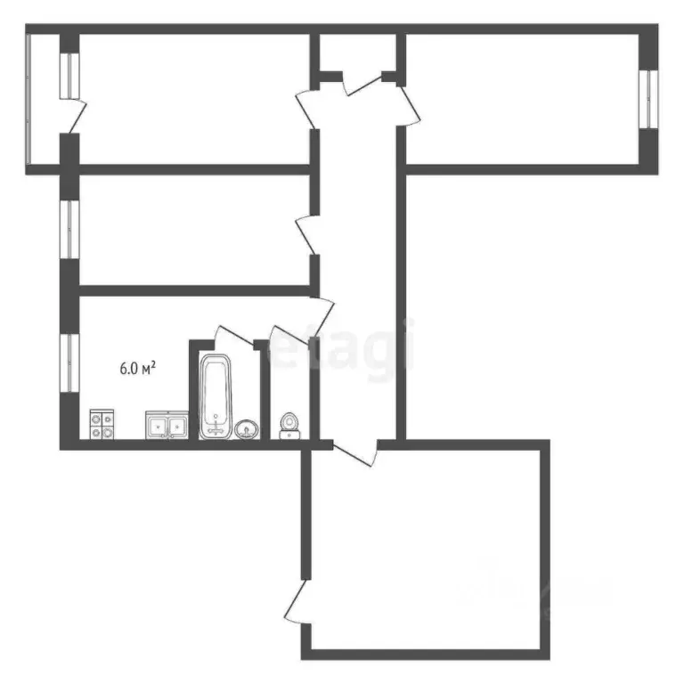 3-к кв. Свердловская область, Талица ул. Ленина, 78 (60.9 м) - Фото 1