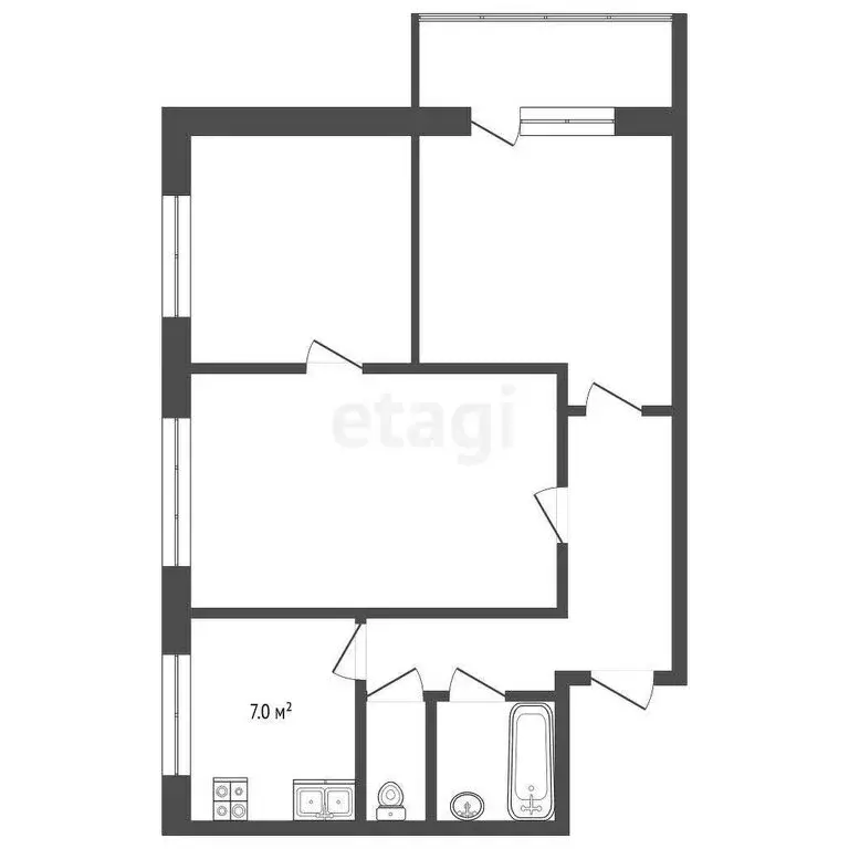 3-комнатная квартира: Тольятти, Московский проспект, 47 (50.6 м) - Фото 1