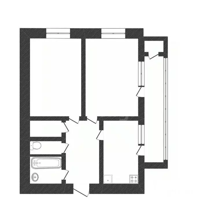 2-к кв. Белгородская область, Белгород ул. Губкина, 16 (49.9 м) - Фото 2