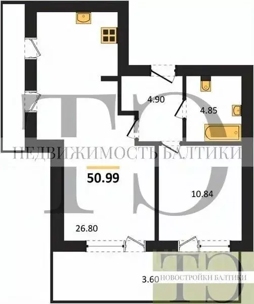 1-к кв. Калининградская область, Янтарный пгт Янтарные Сезоны жилой ... - Фото 1