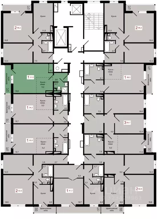 1-к кв. Красноярский край, Красноярск Пашенный мкр,  (31.9 м) - Фото 1