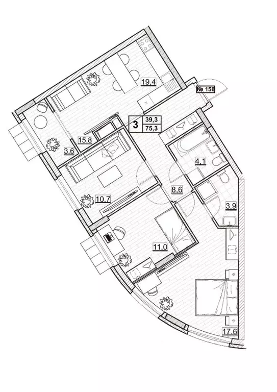 3-к кв. Нижегородская область, Нижний Новгород ул. Ванеева (75.3 м) - Фото 0