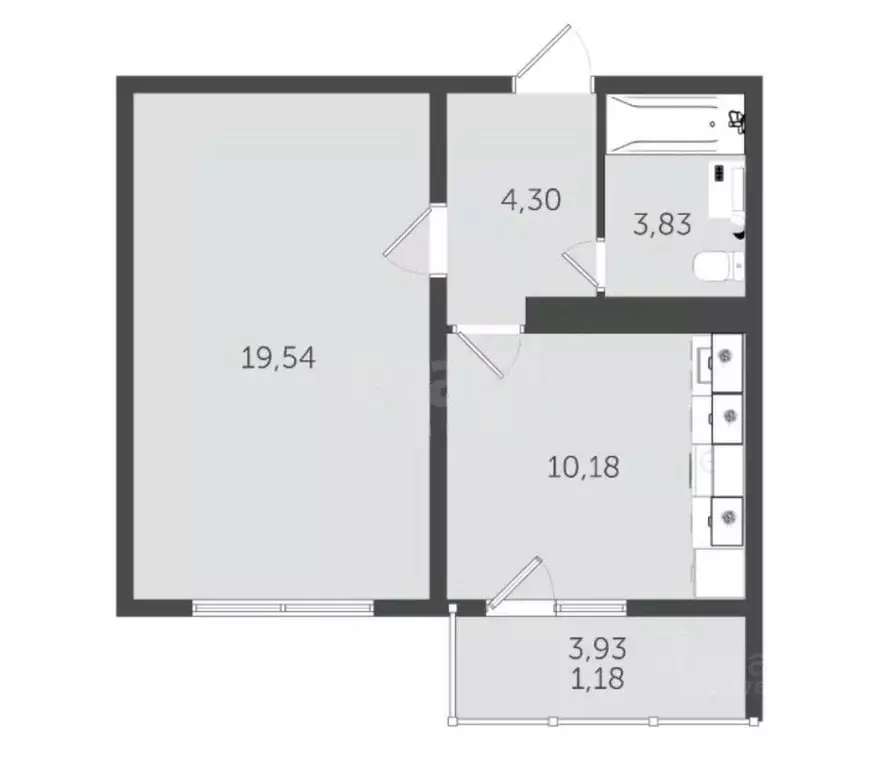 1-к кв. Краснодарский край, Анапа ул. Адмирала Пустошкина, 22к7 (39.0 ... - Фото 1