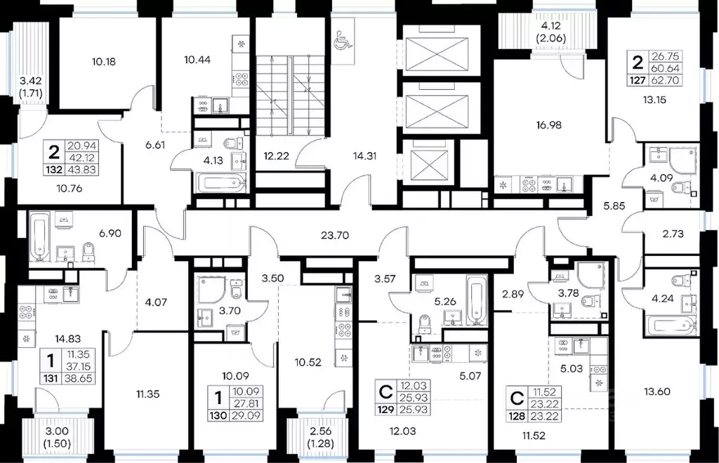 2-к кв. Нижегородская область, Нижний Новгород Глоракс Левобережный ... - Фото 2
