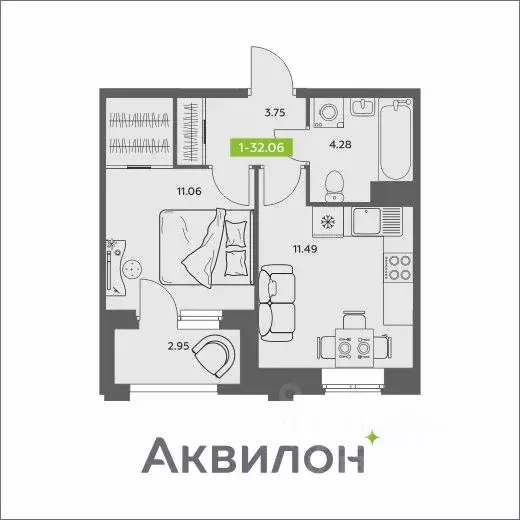 1-к кв. Архангельская область, Архангельск АКвартал жилой комплекс ... - Фото 1