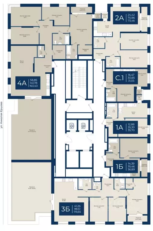 3-к кв. Татарстан, Казань Нова жилой комплекс (119.65 м) - Фото 2