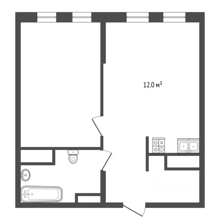 1-к кв. Тюменская область, Тюмень ул. Пожарных и Спасателей, 14 (42.6 ... - Фото 2