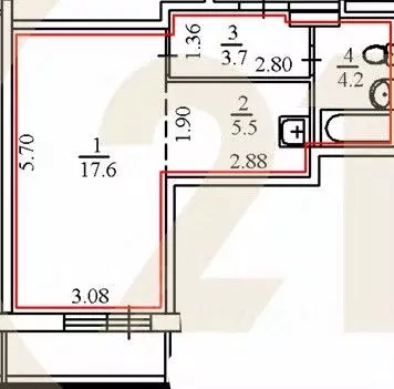 1-к кв. Пермский край, Пермь ул. Красные Казармы, 68 (31.0 м) - Фото 2