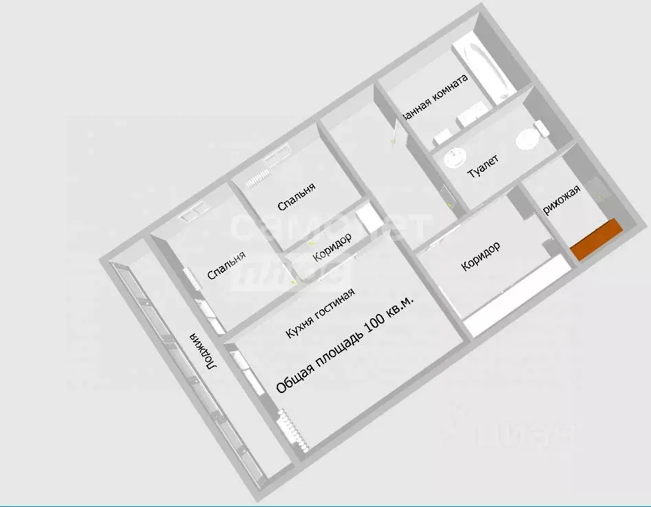3-к кв. Пензенская область, Пенза ул. Антонова, 15 (100.0 м) - Фото 2