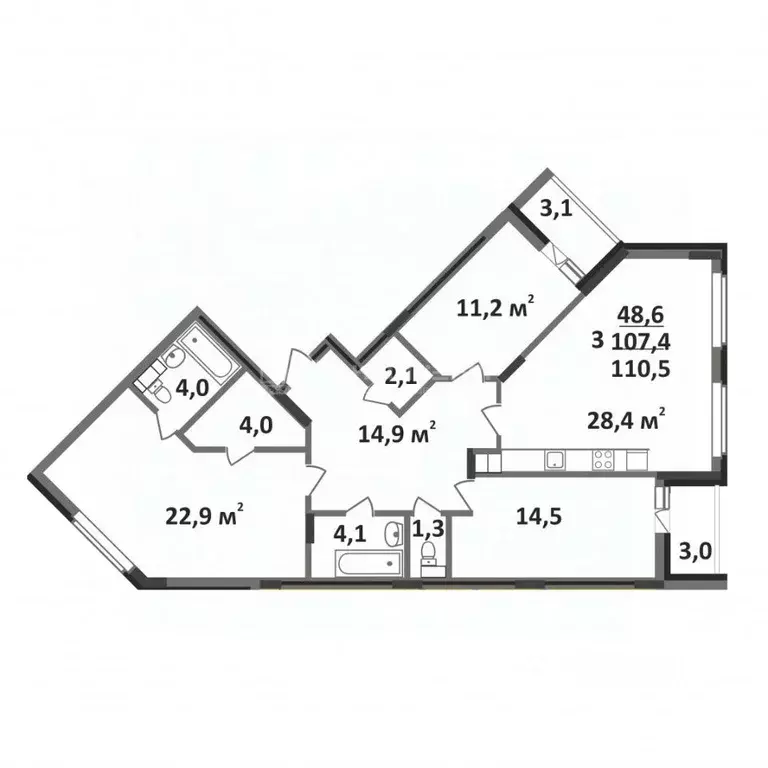 3-к кв. Владимирская область, Ковров Комсомольская ул., 1А (110.5 м) - Фото 1