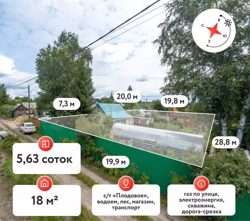 Дом в Тюменская область, Тюмень Плодовое СНТ, ул. Крайняя (18 м) - Фото 1