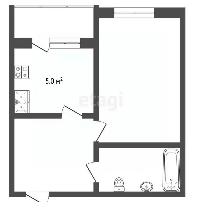 1-к кв. Ямало-Ненецкий АО, Муравленко пер. Радужный, 8 (32.5 м) - Фото 2