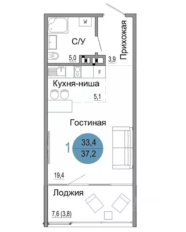 1-к кв. Крым, Керчь Белый город жилой комплекс (37.2 м) - Фото 0