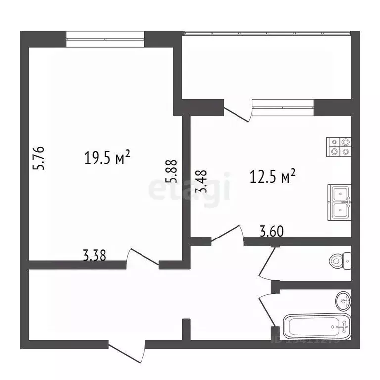 1-к кв. Белгородская область, Белгород ул. Газовиков, 11 (49.2 м) - Фото 1