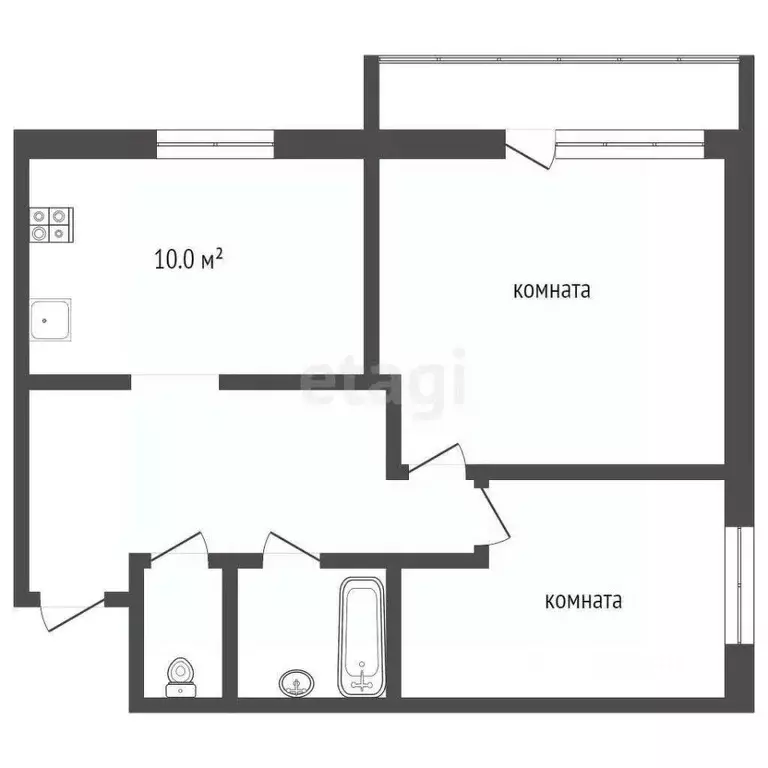 2-к кв. Вологодская область, Грязовец Молодежная ул., 13 (50.2 м) - Фото 2