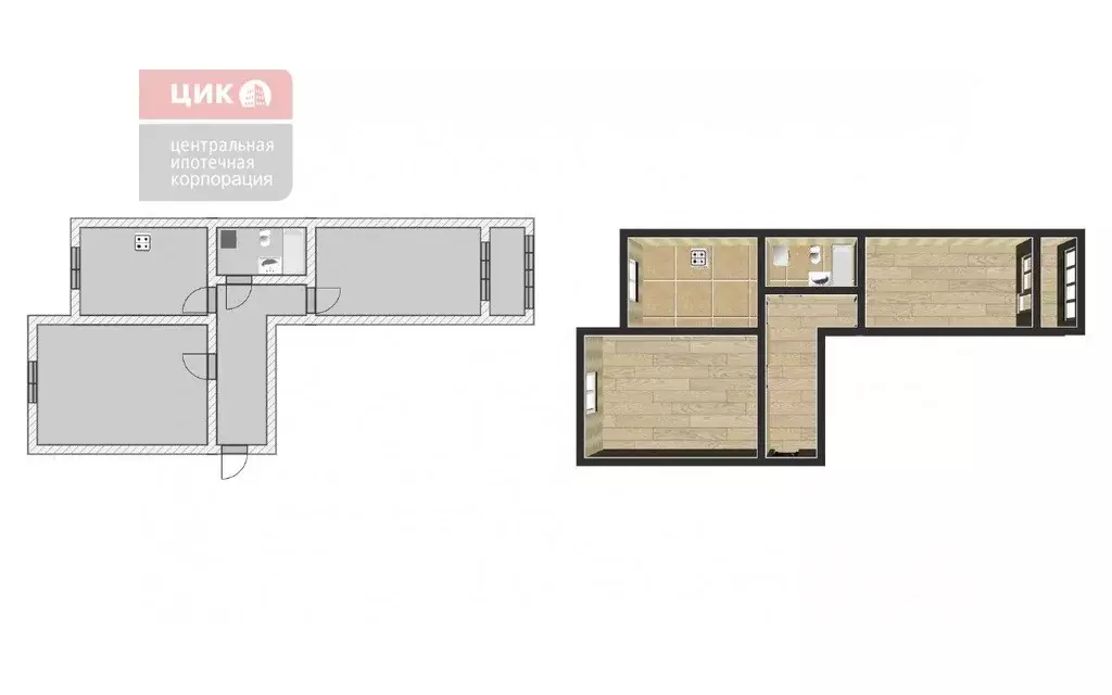 2-к кв. Рязанская область, Рязань ул. Новоселов, 15к1 (56.0 м) - Фото 1