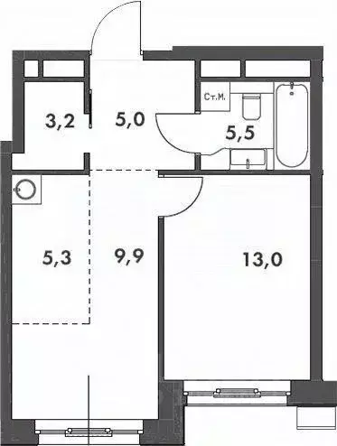 2-к кв. Москва Родина Парк жилой комплекс, к3 (41.9 м) - Фото 1